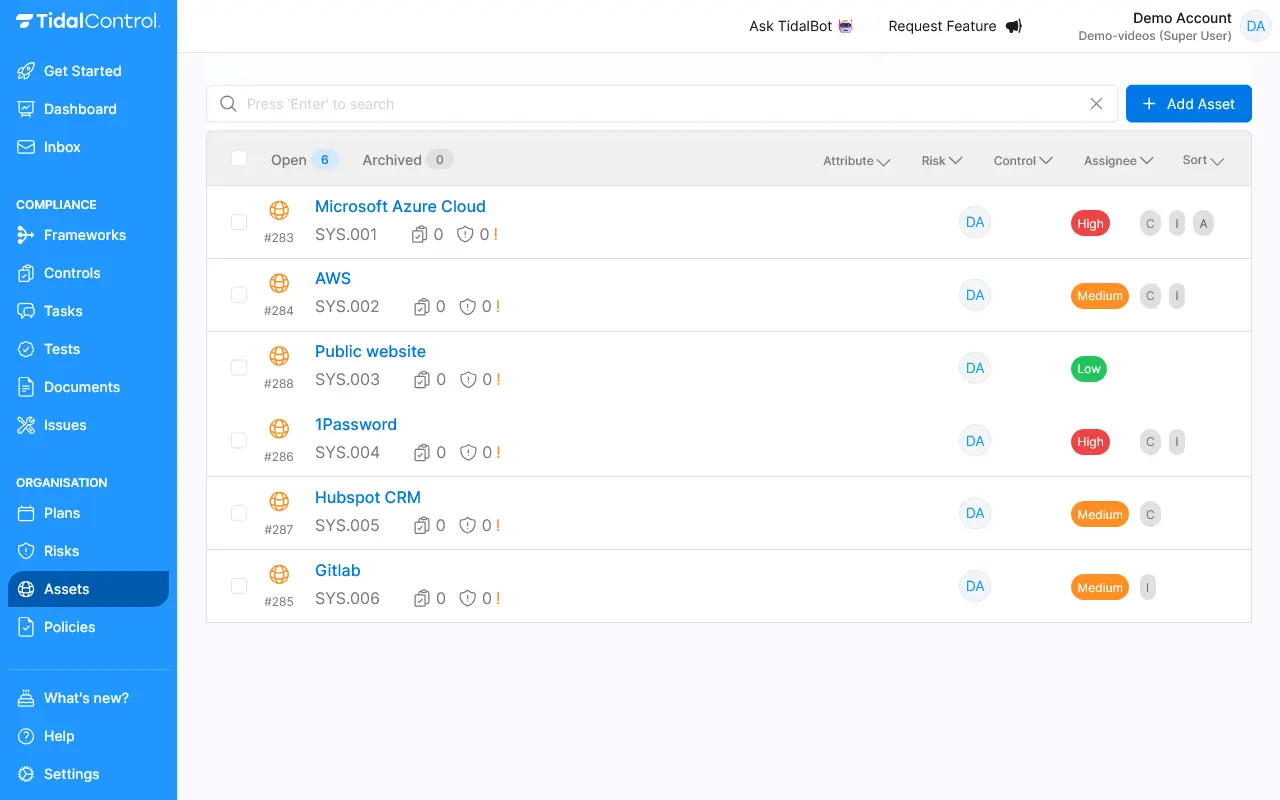 Assets overview